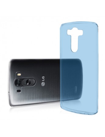 LG G4 Beat 5.2" Kılıf Soft Silikon Şeffaf-Mavi Arka Kapak