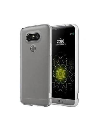 LG G5 Kılıf Soft Silikon Şeffaf-Siyah Arka Kapak