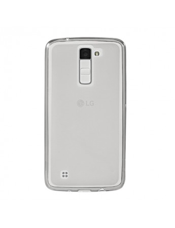 LG K10 (K430) Kılıf Soft Silikon Şeffaf-Siyah Arka Kapak