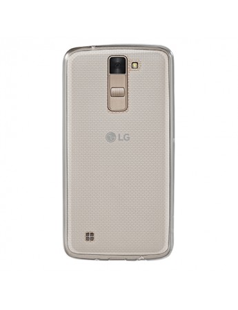 LG K8 (K350) Kılıf Soft Silikon Şeffaf-Siyah Arka Kapak