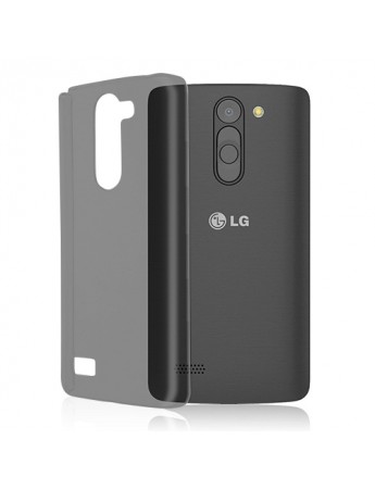LG L Prime (D337) Kılıf Soft Silikon Şeffaf-Siyah Arka Kapak