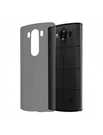 LG V10 (H960) Kılıf Soft Silikon Şeffaf-Siyah Arka Kapak