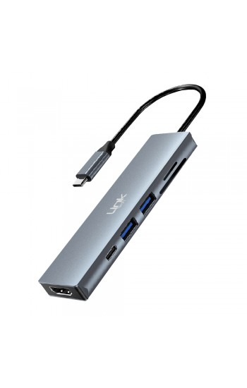 LinkTech A197 Premium 6in1 4K Ultra HD 100W PD Type-C Girişli HUB Çoklay…