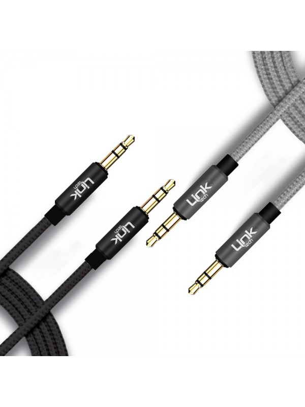 Linktech A580 3.5mm AUX Ses Aktarım Kablosu Örgü 2mt…