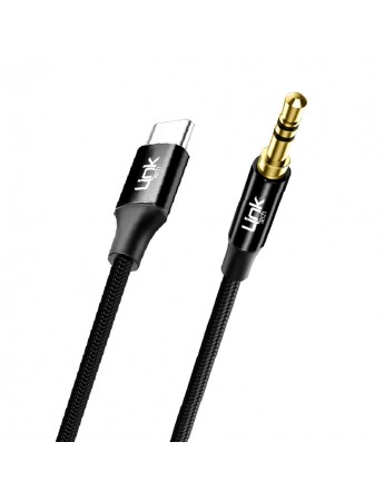 LinkTech A586 Type-C - 3.5mm AUX Kablo 1mt Siyah