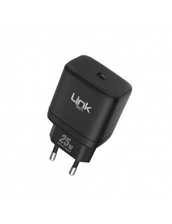 LinkTech C211 25W PD Type-C Çıkışlı Şarj Adaptörü Siyah
