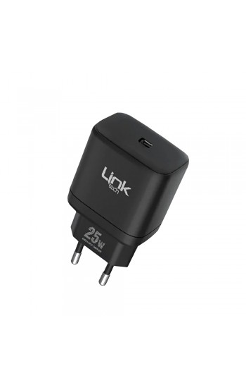 LinkTech C211 25W PD Type-C Çıkışlı Şarj Adaptörü Siyah…