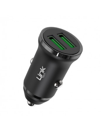Linktech C480e 12W 2x USB Araç İçi Şarj Adaptörü (Başlık) Siyah