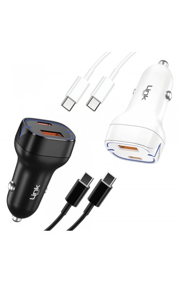 LinkTech C496 Araç Şarj Cihazı 38W PD Type-C to Type-C Kablolu 3A…