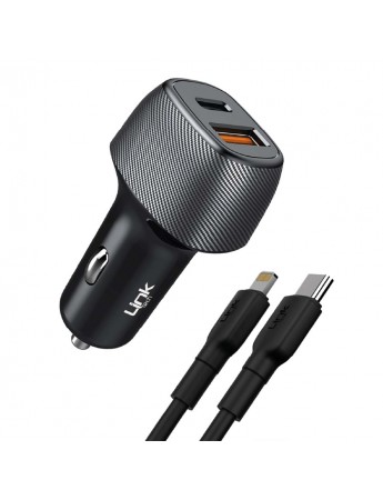 LinkTech C498 38W 2x USB Type-C - Lightning Kablolu Araç Şarj Aleti