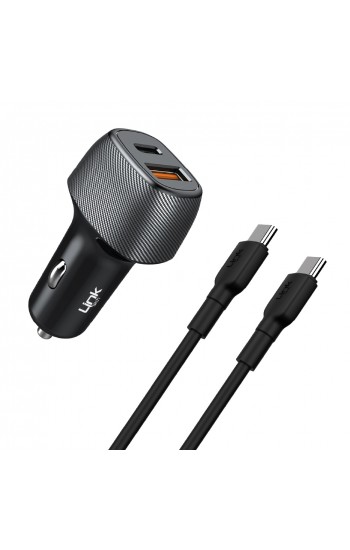 LinkTech C499 43W Araç Şarj Aleti 2x USB Type-C to Type-C Kablo Set…