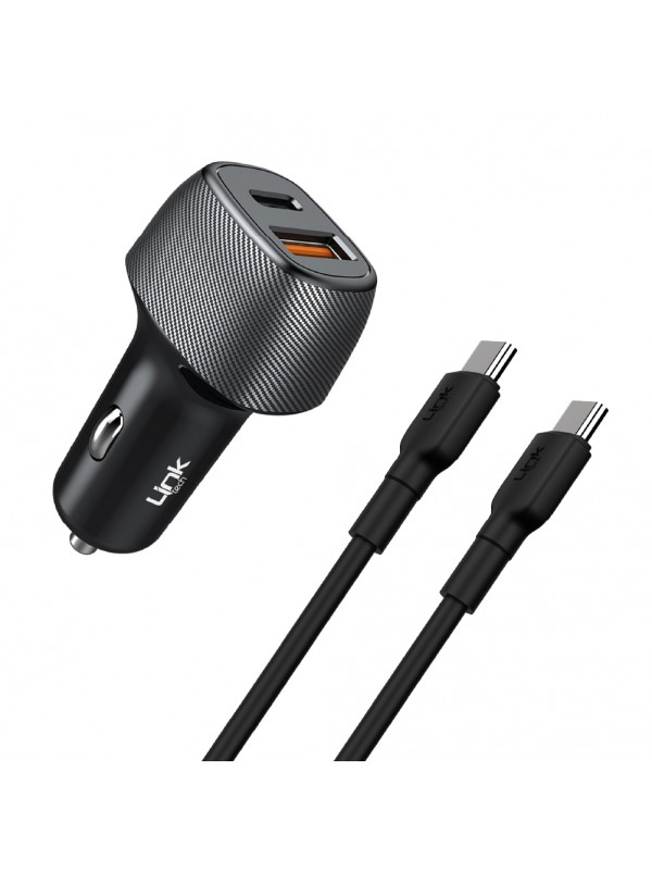 LinkTech C499 43W Araç Şarj Aleti 2x USB Type-C to Type-C Kablo Set…