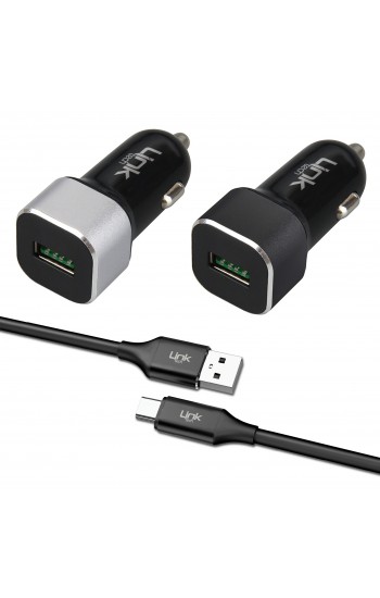LinkTech C682 QC 3.0 18W Type-C Araç İçi Şarj Aleti Set…