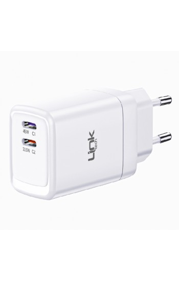 LinkTech G831 Premium 45W PD GaN 2x USB-C Şarj Adaptörü (Başlık)…