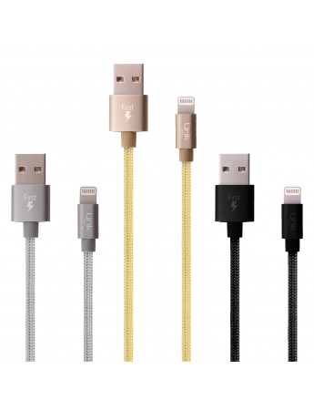 LinkTech K550 Lightning Örgü Metal Başlı 1mt Şarj ve Data Kablosu