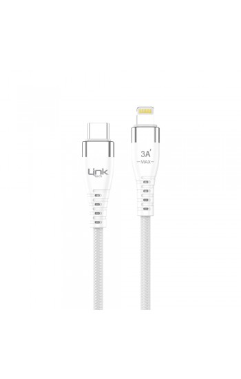 LinkTech K650 MFI Lisanslı Type-C - Lightning 27W 3A Şarj Kablosu Beyaz…