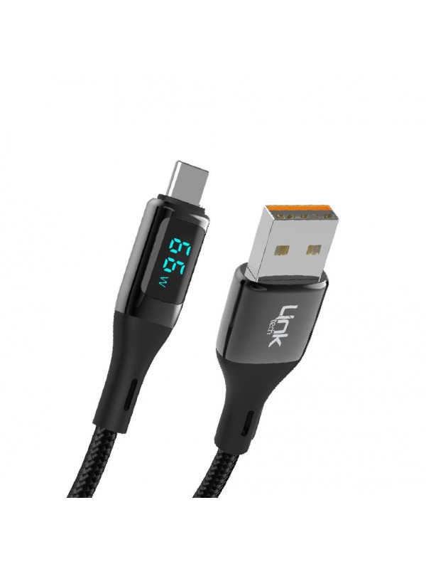 LinkTech K681 Dijital Göstergeli USB - Type-C 66W Data ve Şarj Kablo…