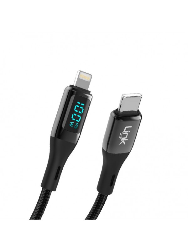 LinkTech K683 Dijital Göstergeli Type-C - Lightning 100W Data ve Şar…