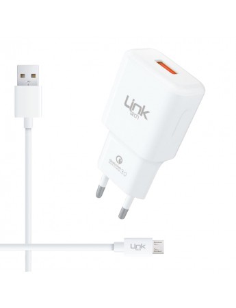 LinkTech T441 12W 2.4A QC3.0 Hızlı Şarj Aleti ve Micro USB Kablo Set