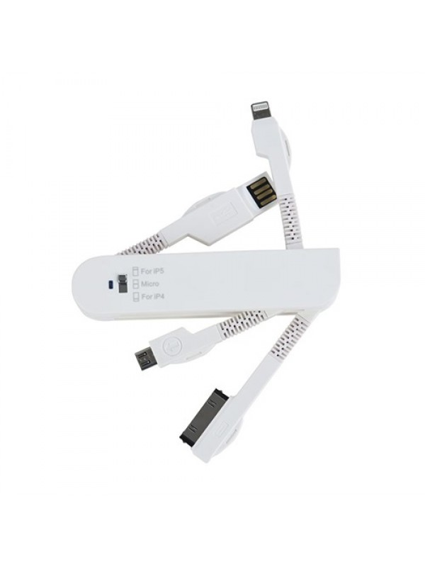 Micro USB - iPhone 4 Lightning USB Data Kablo İsveç Çakısı Modeli…