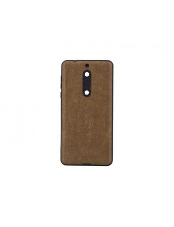Nokia 6 360 Derece Slim Premium Deri Görünümlü Silikon Kılıf Taba