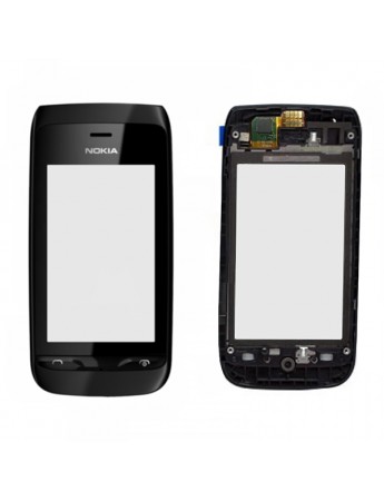 Nokia Asha 308 309 Dokunmatik Lens Ön Panel Çıtalı Ori - Siyah