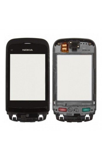 Nokia C2-06 Dokunmatik Lens Ön Panel Orj - Siyah…