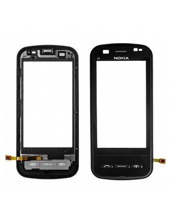 Nokia C6 (C6-00) Dokunmatik Ön Panel Çıtalı Orj - Siyah