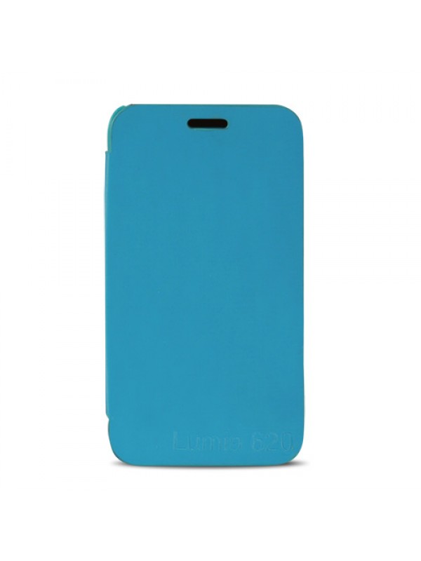 Nokia Lumia 620 Flip Case Kılıf Mavi