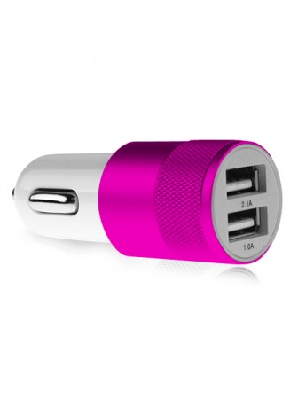 NoTech Metal Uçlu Araç Şarj Aleti (Başlık) 2.1A Pembe
