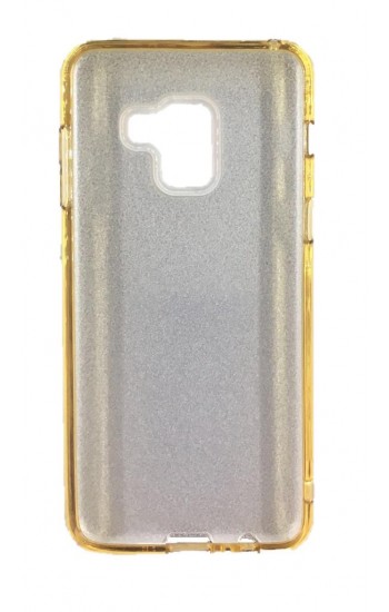 Samsung A8 Plus (A730) 3in1 Simli Silikon Arka Kapak Gold…