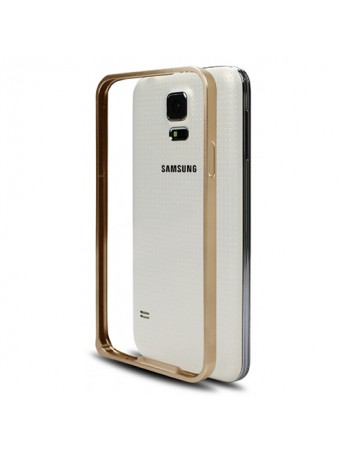 Samsung G900FQ S5 Bumper Çerçeve Kılıf Gold