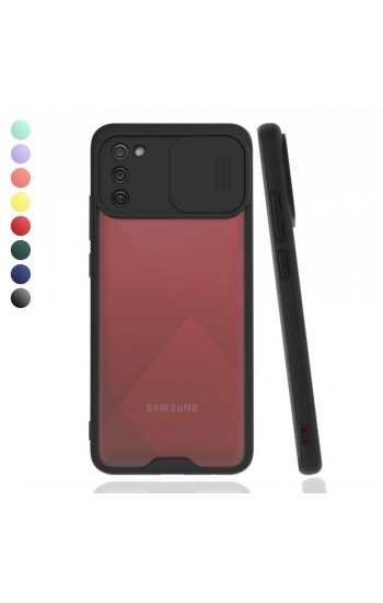 Samsung Galaxy A02s Kılıf Kamera Koruma Kapaklı Platin Matte Silikon Ar…