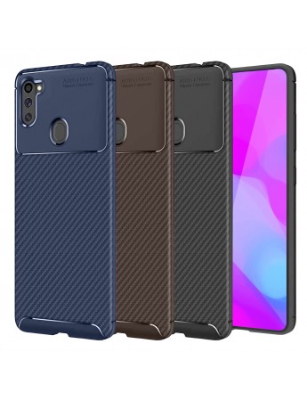 Samsung Galaxy A11 (A115) Kılıf Focus Carbon Desen Silikon Arka Kapak