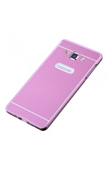 Samsung Galaxy A3 0,7 mm Metal Bumper Arka Koruma Kapaklı Pembe…