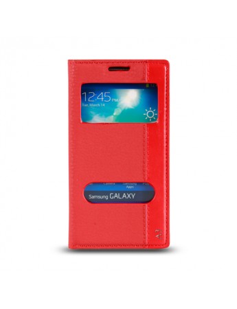 Samsung Galaxy A3 (A300) Gizli Mıknatıslı Pencereli Magnum Kılıf Kırmızı