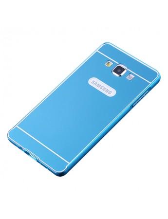 Samsung Galaxy A5 0,7 mm Metal Bumper Arka Koruma Kapaklı Mavi