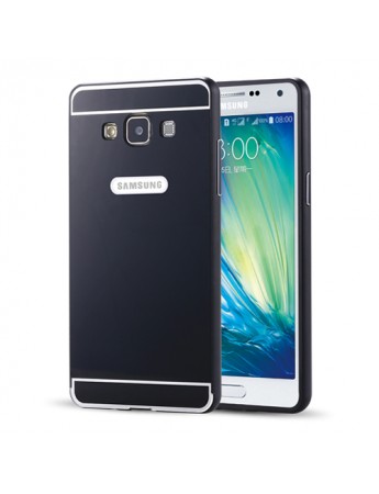 Samsung Galaxy A5 0,7 mm Metal Bumper Arka Koruma Kapaklı Siyah