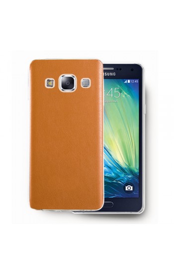 Samsung Galaxy A5 (A500) Kılıf Deri Dokulu Arka Kapak Turuncu…