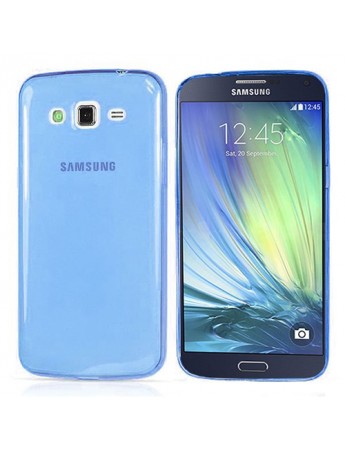 Samsung Galaxy A5 (A500) Kılıf Soft Silikon Şeffaf-Mavi Arka Kapak