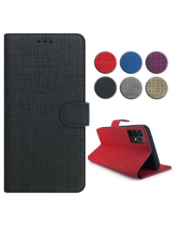 Samsung Galaxy A52 (A525) Kılıf FitCase Fabric Kapaklı Cüzdanlı