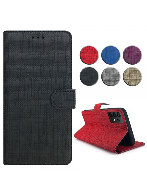 Samsung Galaxy A52 (A525) Kılıf FitCase Fabric Kapaklı Cüzdanlı…