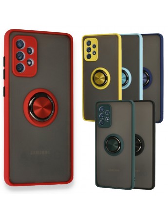 Samsung Galaxy A52 Kılıf Montrea Ring Yüzük Stantlı Kapak