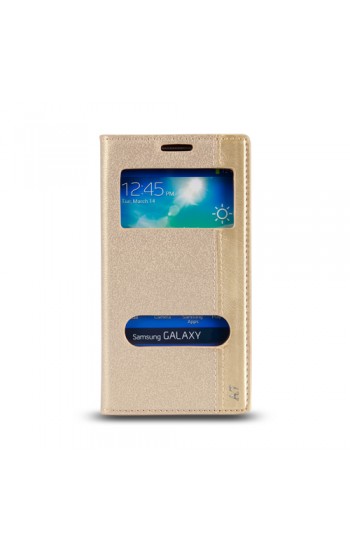 Samsung Galaxy A7 (A700) Gizli Mıknatıslı Pencereli Magnum Kılıf Gold…