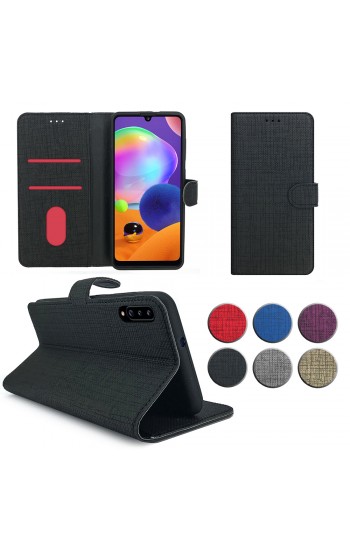 Samsung Galaxy A70 (A705) Kılıf FitCase Fabric Kapaklı Cüzdanlı…