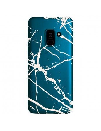 Samsung Galaxy A8 2018 (A530) Fırça Desen Silikon Arka Kapak Mavi