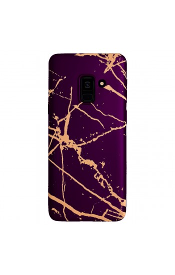 Samsung Galaxy A8 Plus (A730) Fırça Desen Silikon Arka Kapak Mor…