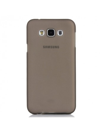 Samsung Galaxy E7 (E700) Kılıf Soft Silikon Şeffaf-Siyah Arka Kapak