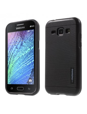 Samsung Galaxy J1 Ace Kılıf Motomo Sert Arka Kapak Siyah