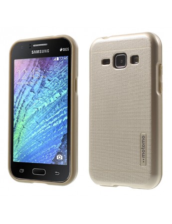 Samsung Galaxy J1 Kılıf Motomo Sert Arka Kapak Gold